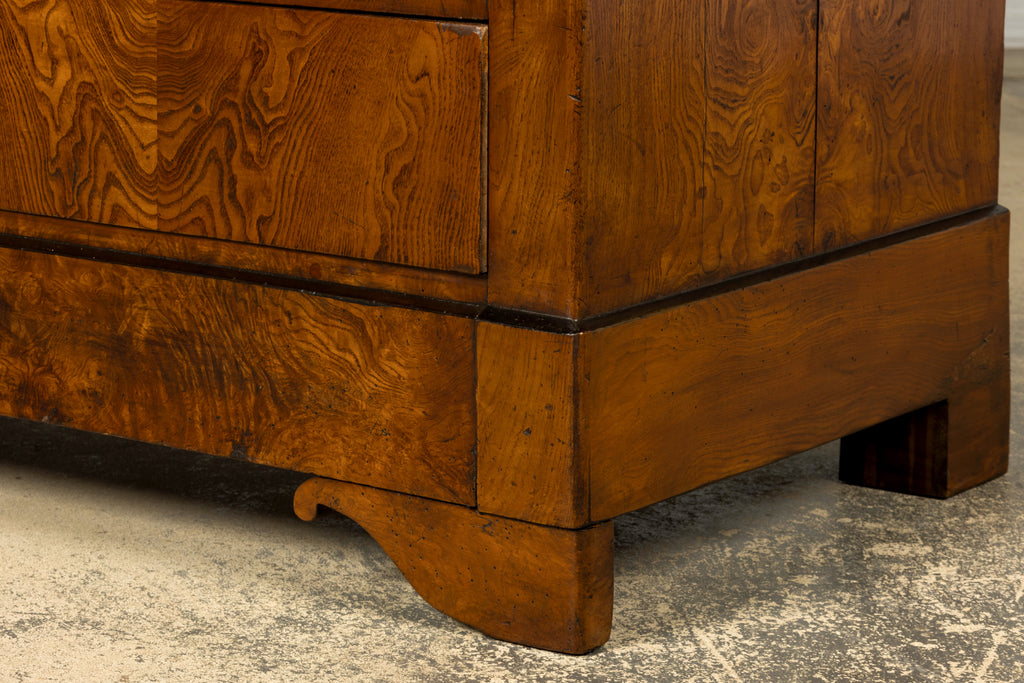 Mid-19th Century French Louis Philippe Walnut Commode with Gray Marble Top