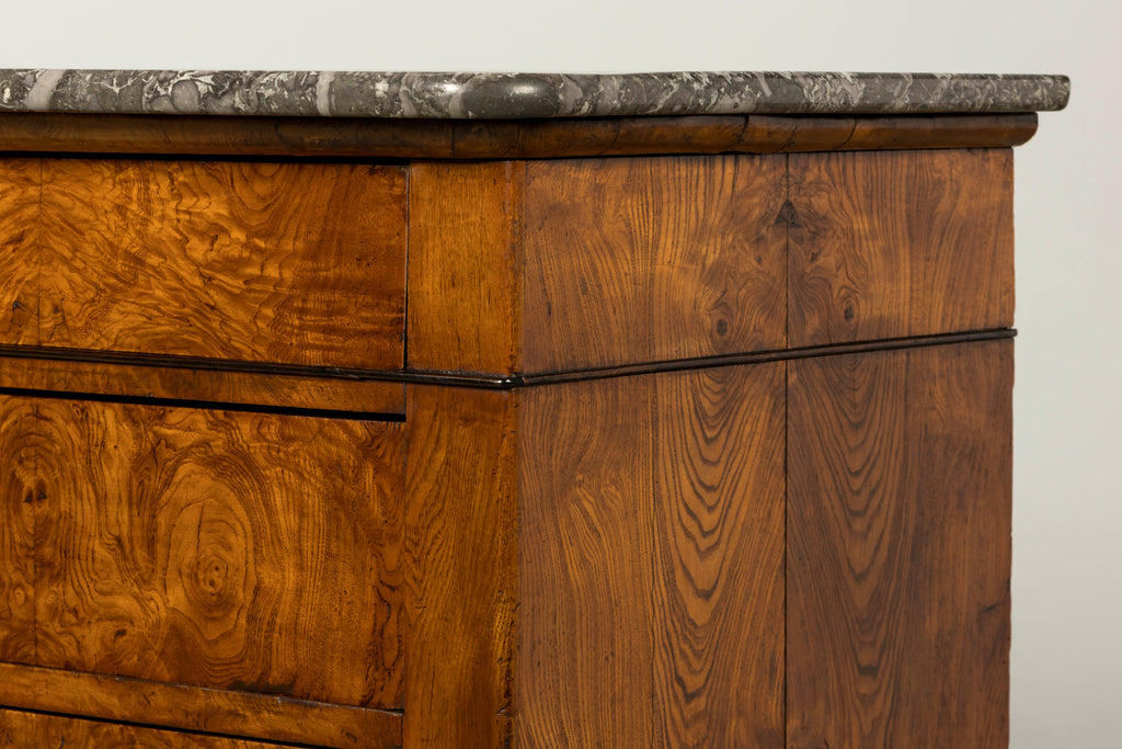 Mid-19th Century French Louis Philippe Walnut Commode with Gray Marble Top