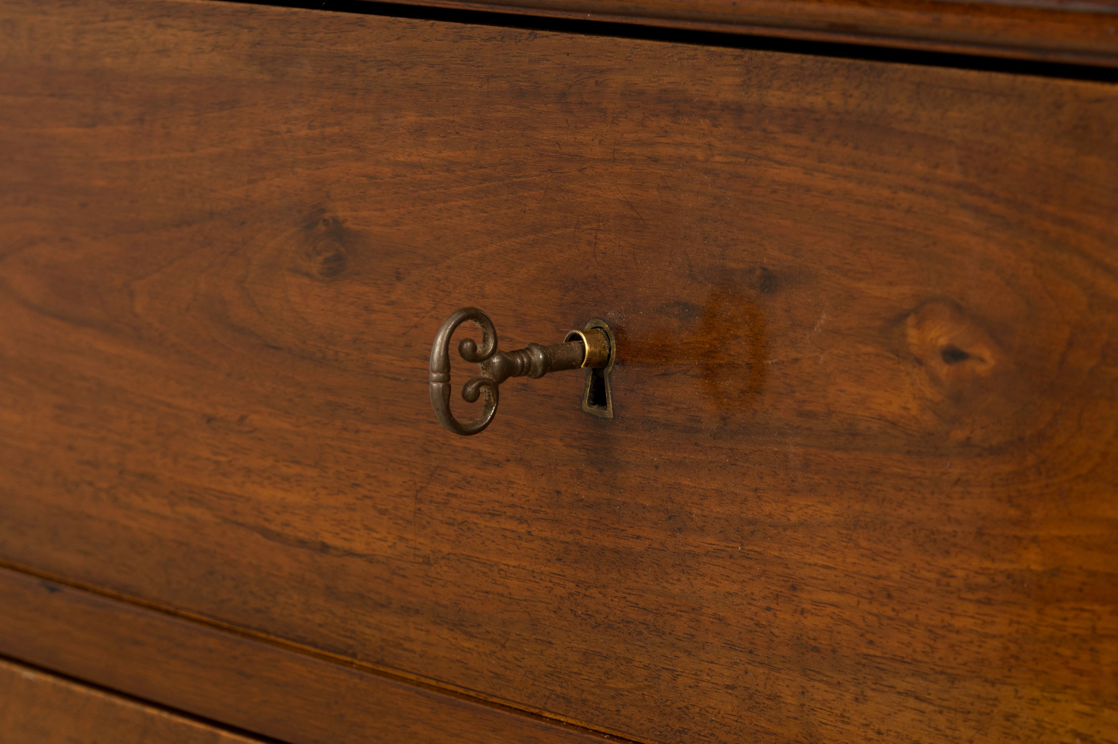 Mid-19th Century French Louis Philippe Walnut Marble Top Commode