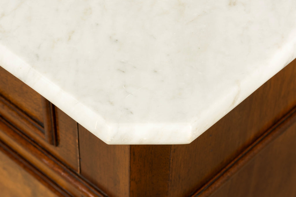 Mid-19th Century French Louis Philippe Walnut Marble Top Commode