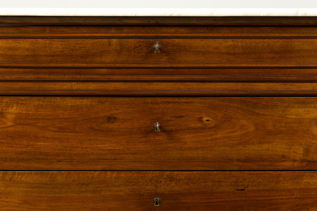 Mid-19th Century French Louis Philippe Walnut Marble Top Commode