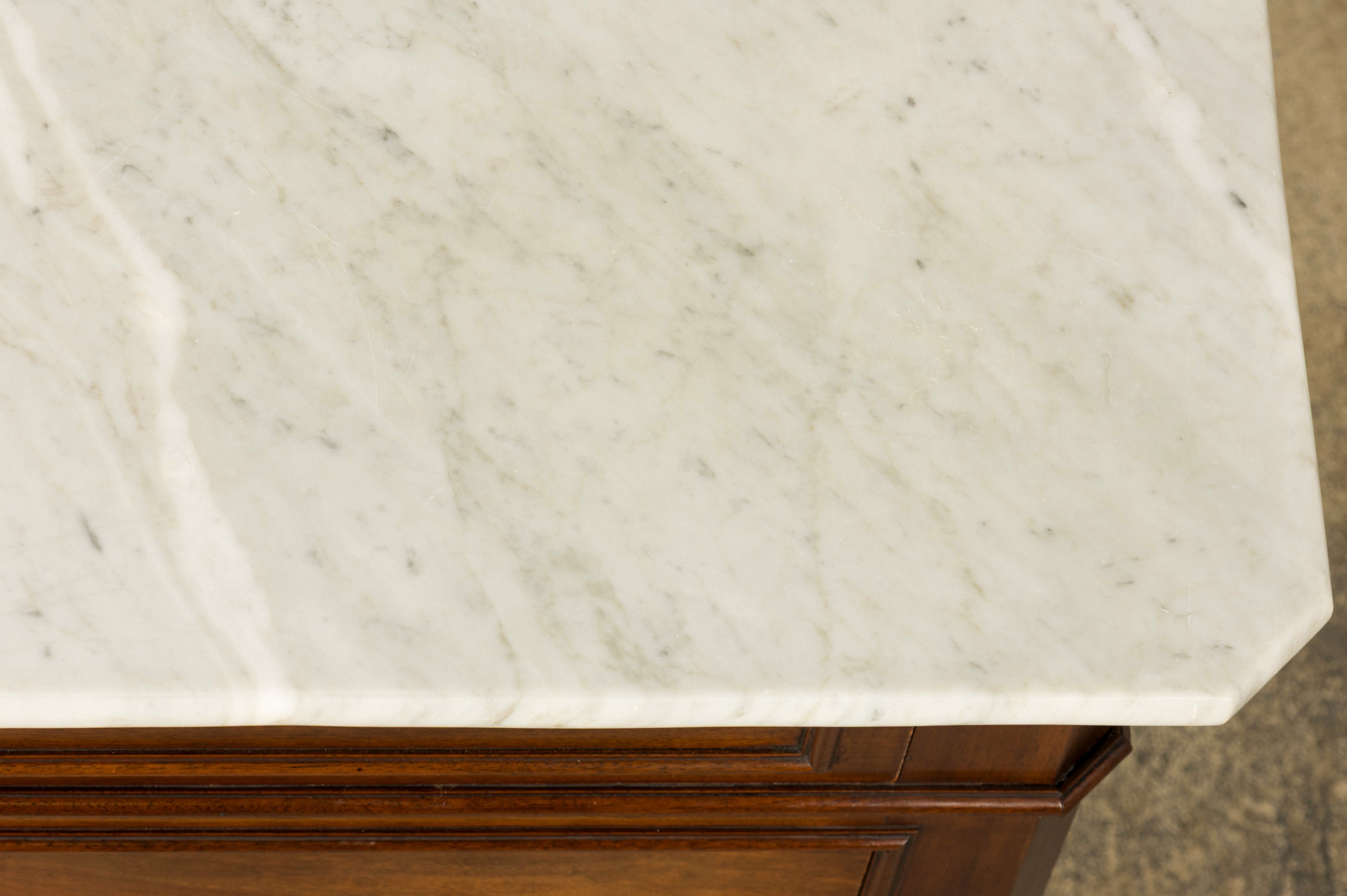 Mid-19th Century French Louis Philippe Walnut Marble Top Commode