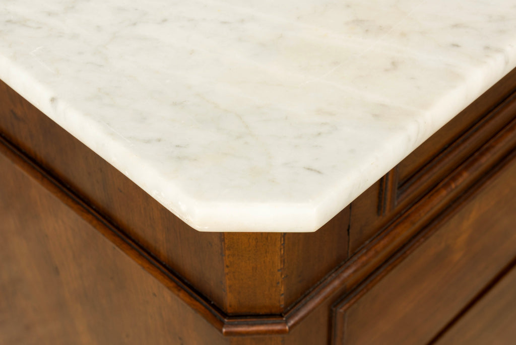 Mid-19th Century French Louis Philippe Walnut Marble Top Commode