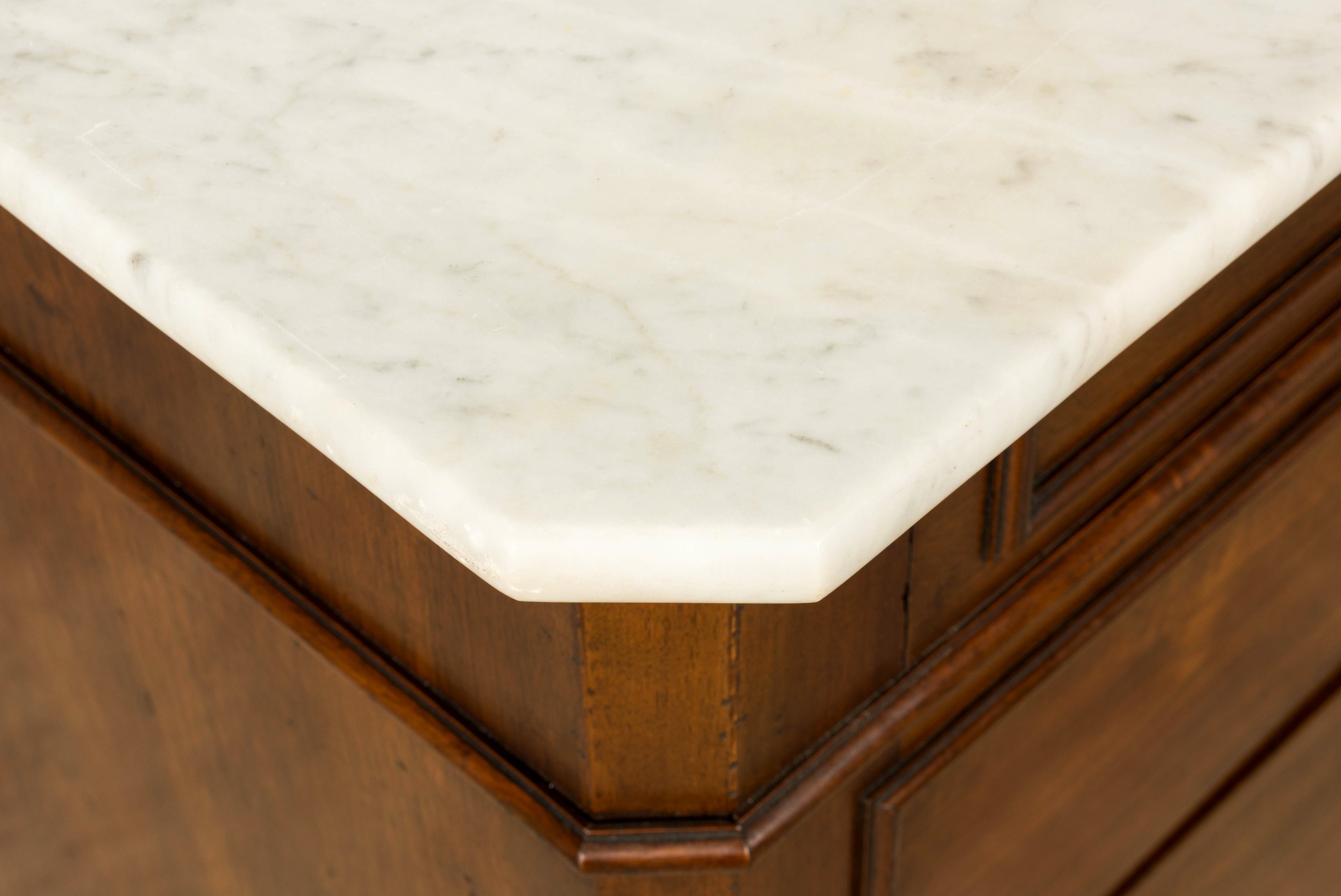 Mid-19th Century French Louis Philippe Walnut Marble Top Commode