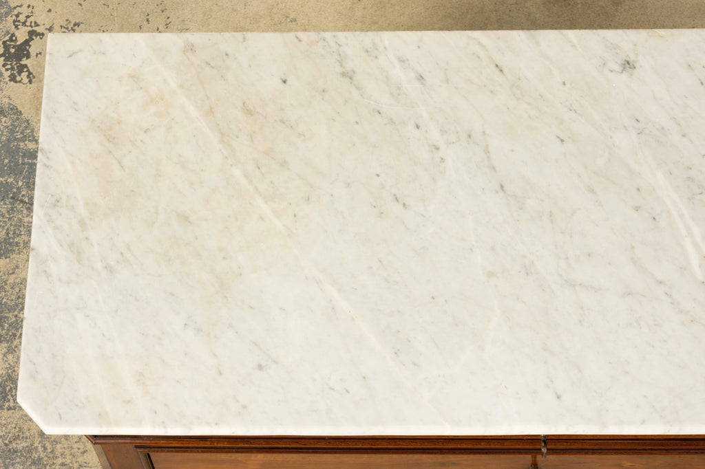 Mid-19th Century French Louis Philippe Walnut Marble Top Commode