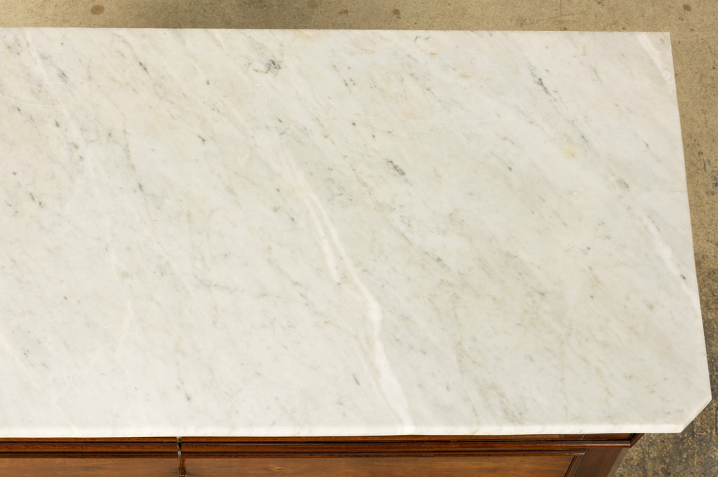 Mid-19th Century French Louis Philippe Walnut Marble Top Commode
