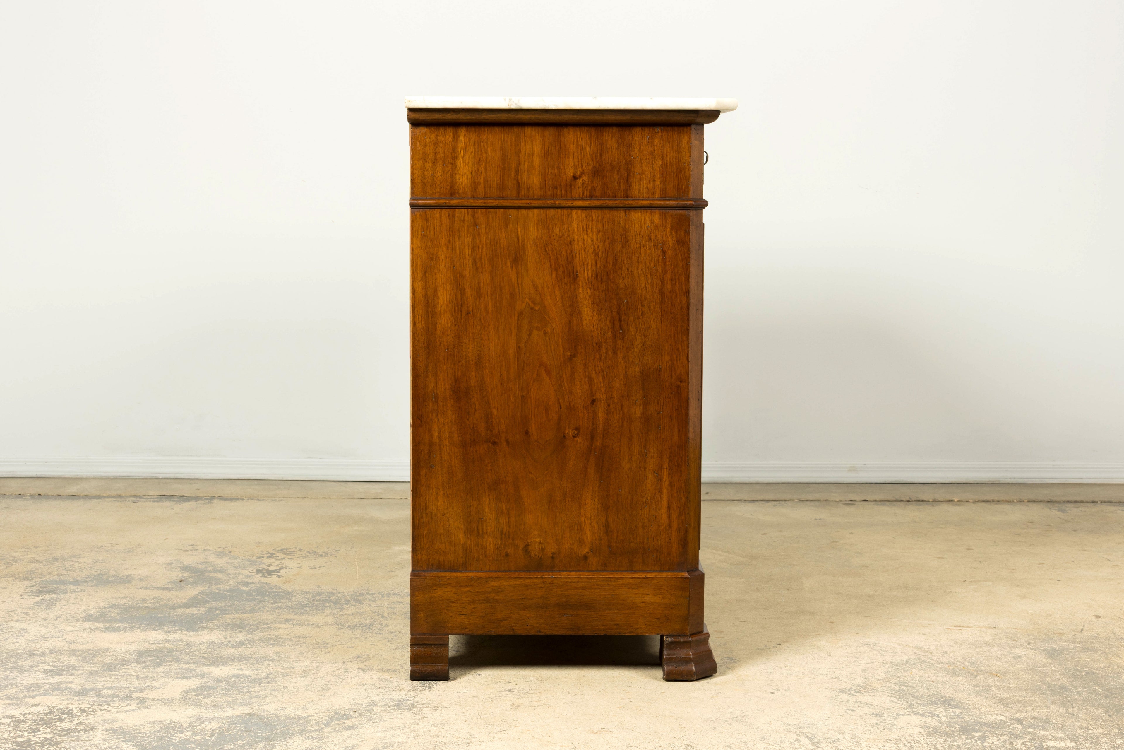 Mid-19th Century French Louis Philippe Walnut Marble Top Commode