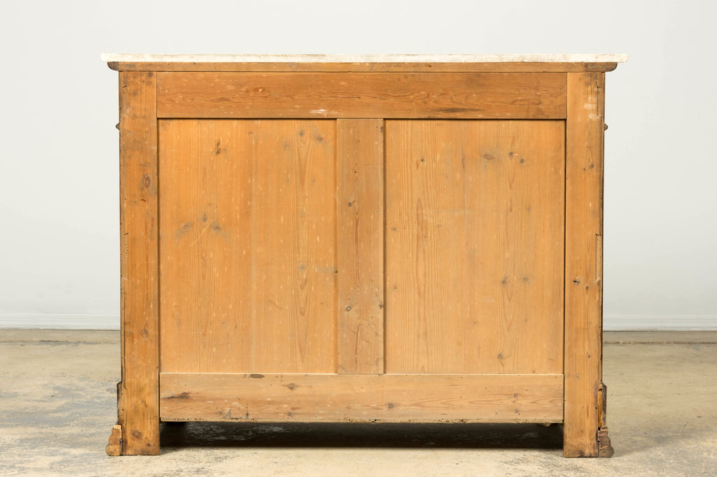 Mid-19th Century French Louis Philippe Walnut Marble Top Commode