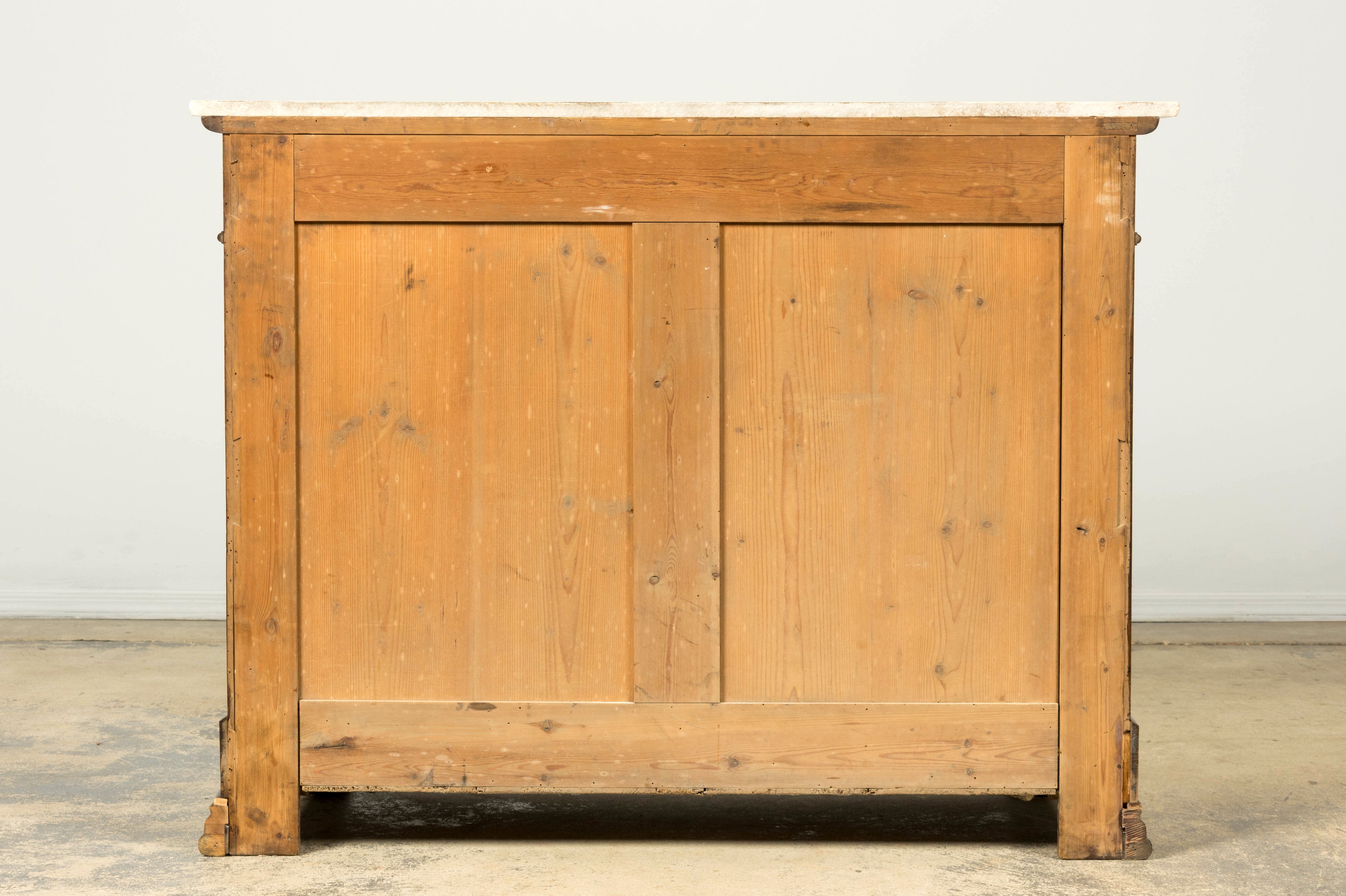 Mid-19th Century French Louis Philippe Walnut Marble Top Commode