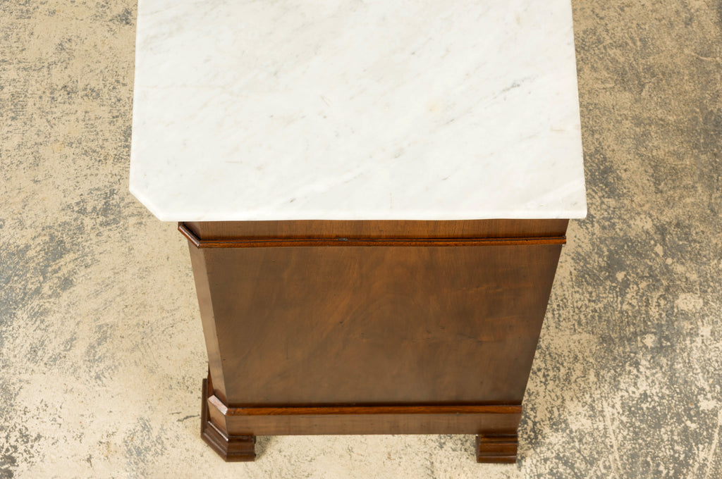 Mid-19th Century French Louis Philippe Walnut Marble Top Commode