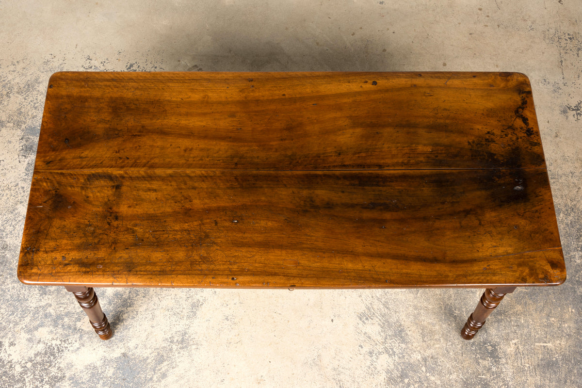Mid-19th Century French Louis Philippe Walnut Writing Table with Three Drawers