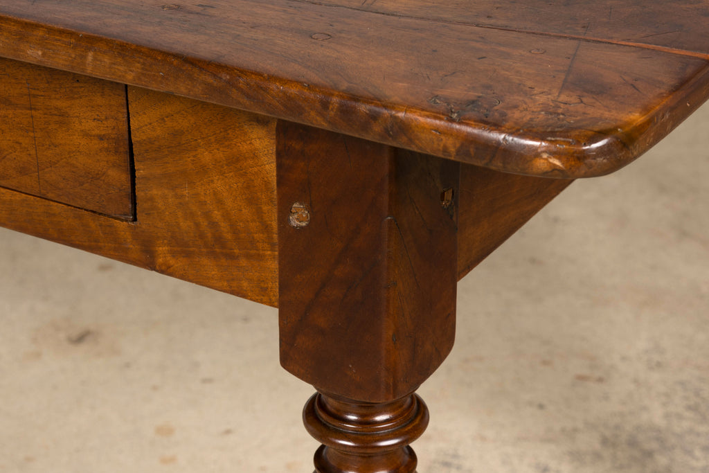 Mid-19th Century French Louis Philippe Walnut Writing Table with Three Drawers