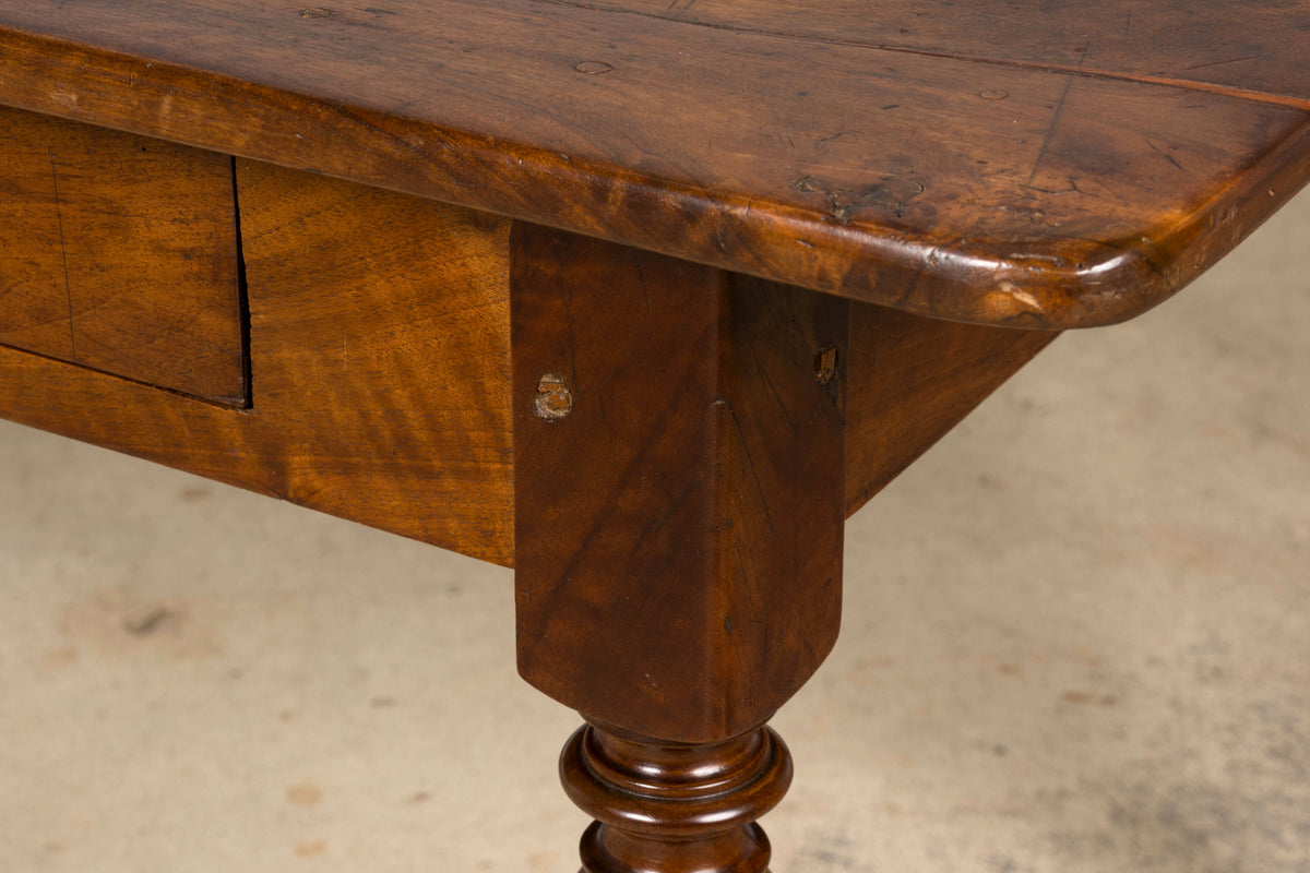 Mid-19th Century French Louis Philippe Walnut Writing Table with Three Drawers