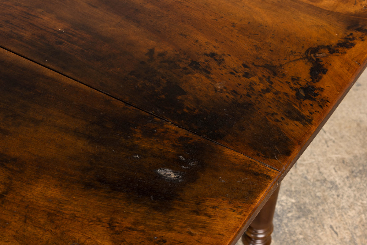 Mid-19th Century French Louis Philippe Walnut Writing Table with Three Drawers