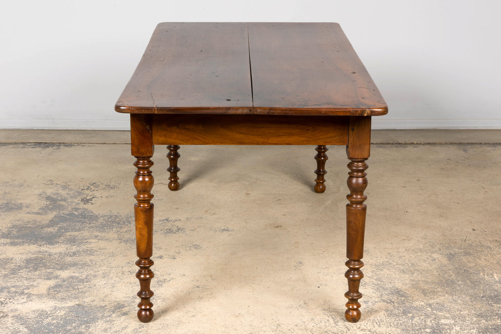 Mid-19th Century French Louis Philippe Walnut Writing Table with Three Drawers