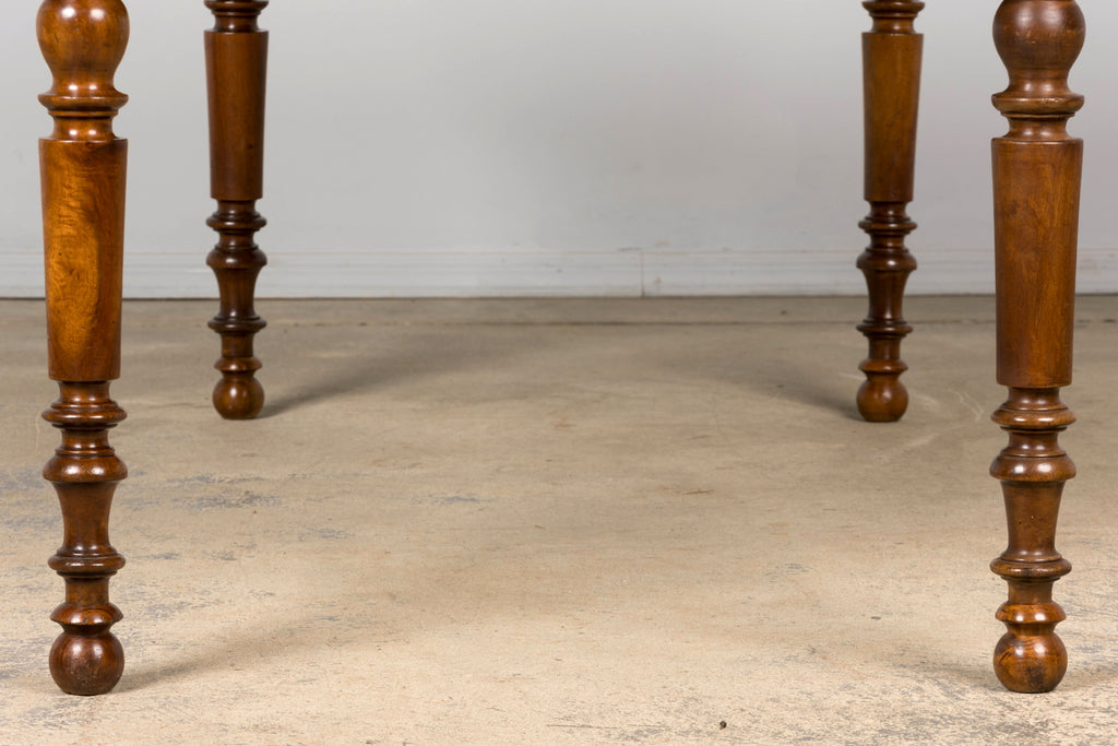 Mid-19th Century French Louis Philippe Walnut Writing Table with Three Drawers