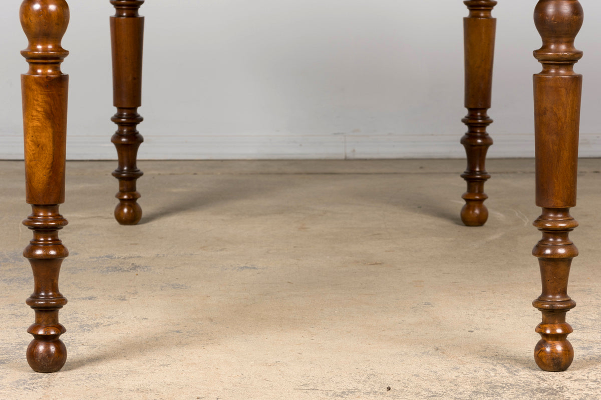 Mid-19th Century French Louis Philippe Walnut Writing Table with Three Drawers