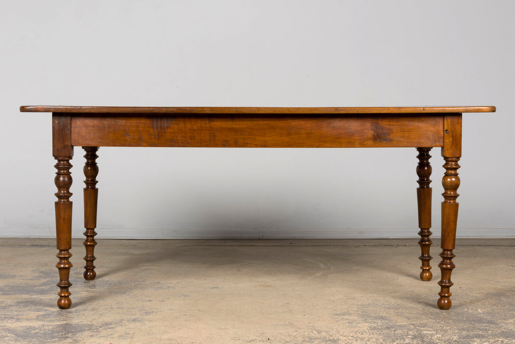 Mid-19th Century French Louis Philippe Walnut Writing Table with Three Drawers