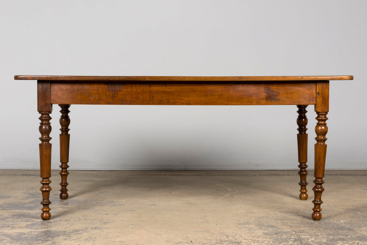 Mid-19th Century French Louis Philippe Walnut Writing Table with Three Drawers