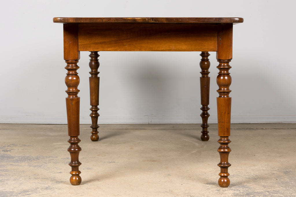 Mid-19th Century French Louis Philippe Walnut Writing Table with Three Drawers
