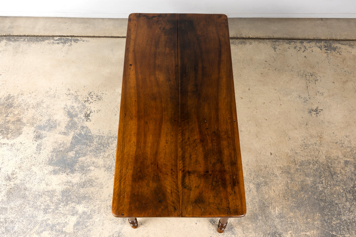 Mid-19th Century French Louis Philippe Walnut Writing Table with Three Drawers