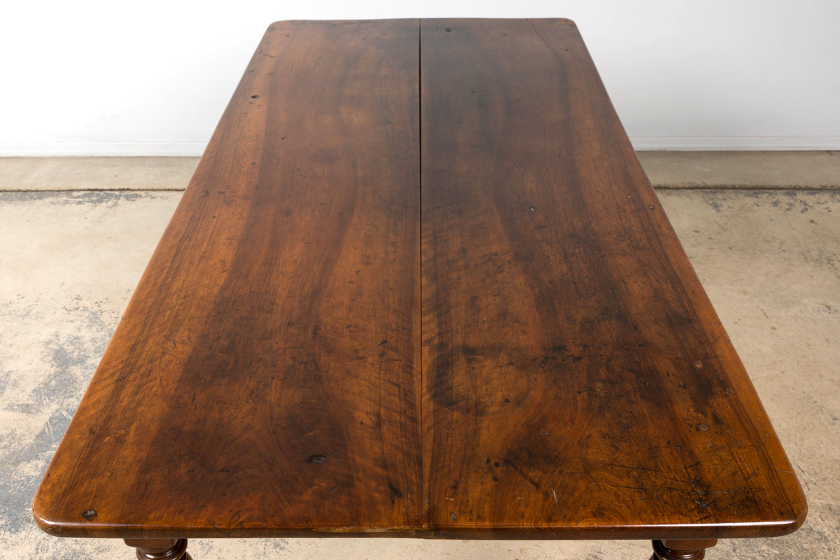 Mid-19th Century French Louis Philippe Walnut Writing Table with Three Drawers