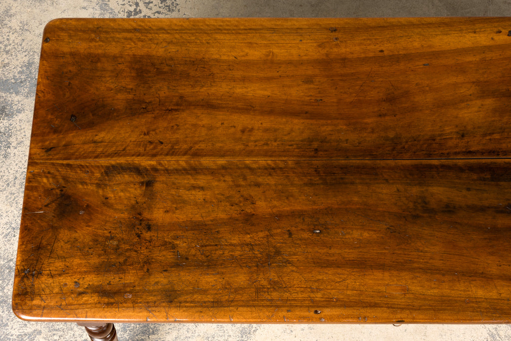 Mid-19th Century French Louis Philippe Walnut Writing Table with Three Drawers