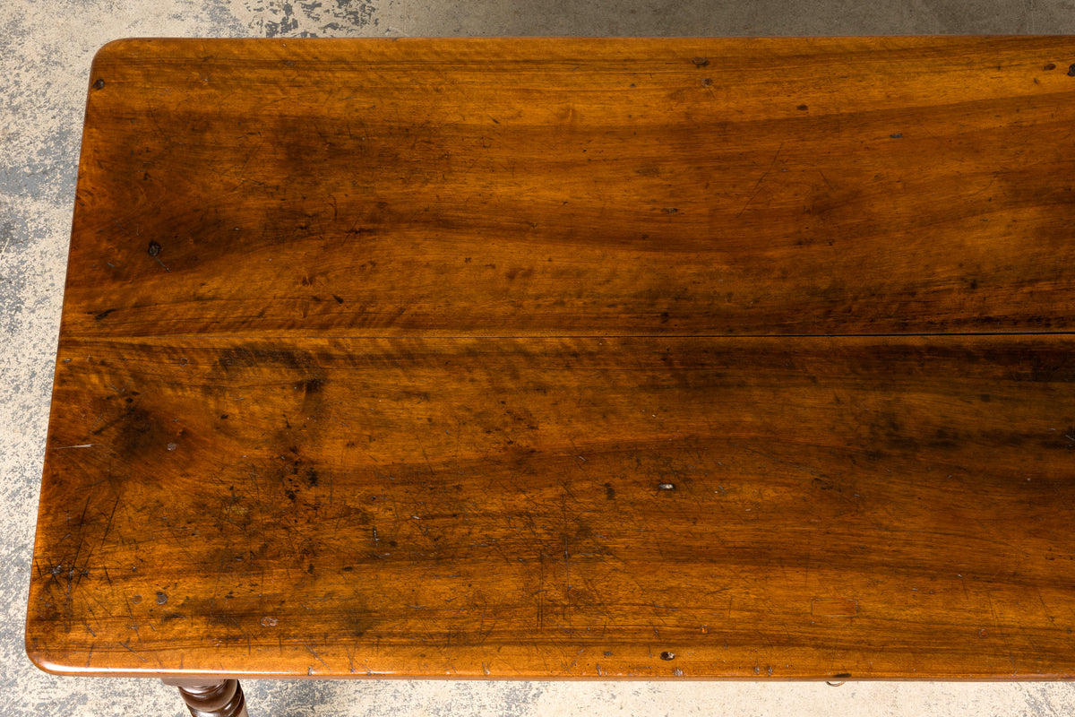 Mid-19th Century French Louis Philippe Walnut Writing Table with Three Drawers