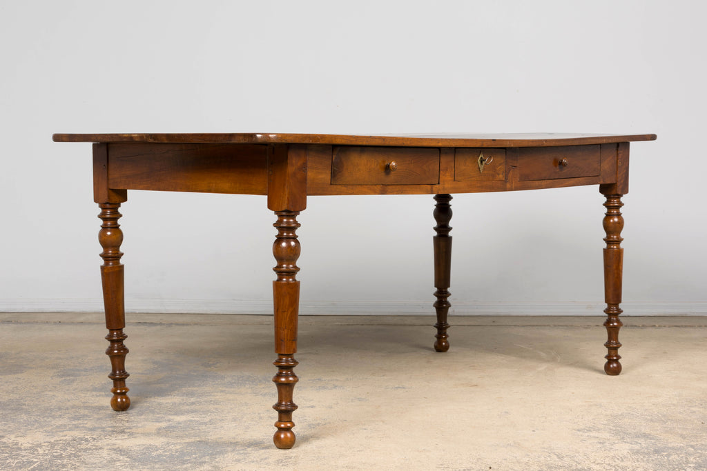 Mid-19th Century French Louis Philippe Walnut Writing Table with Three Drawers