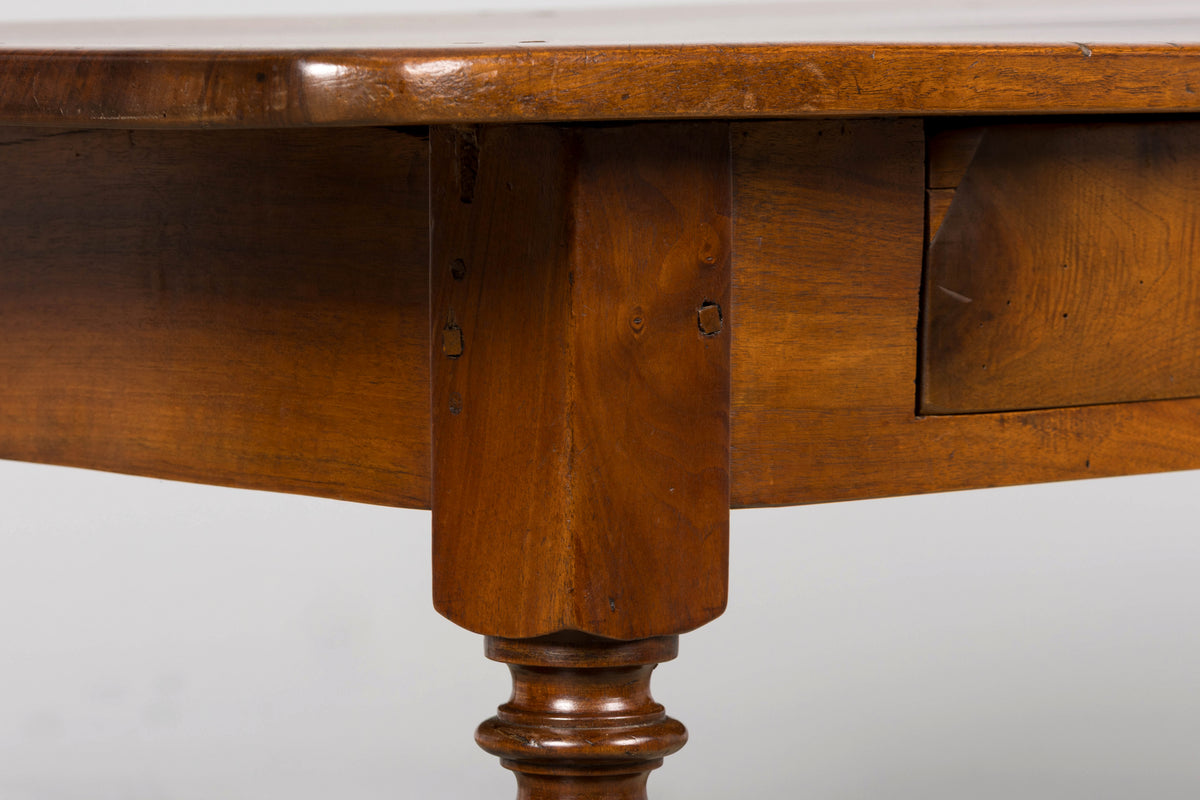Mid-19th Century French Louis Philippe Walnut Writing Table with Three Drawers