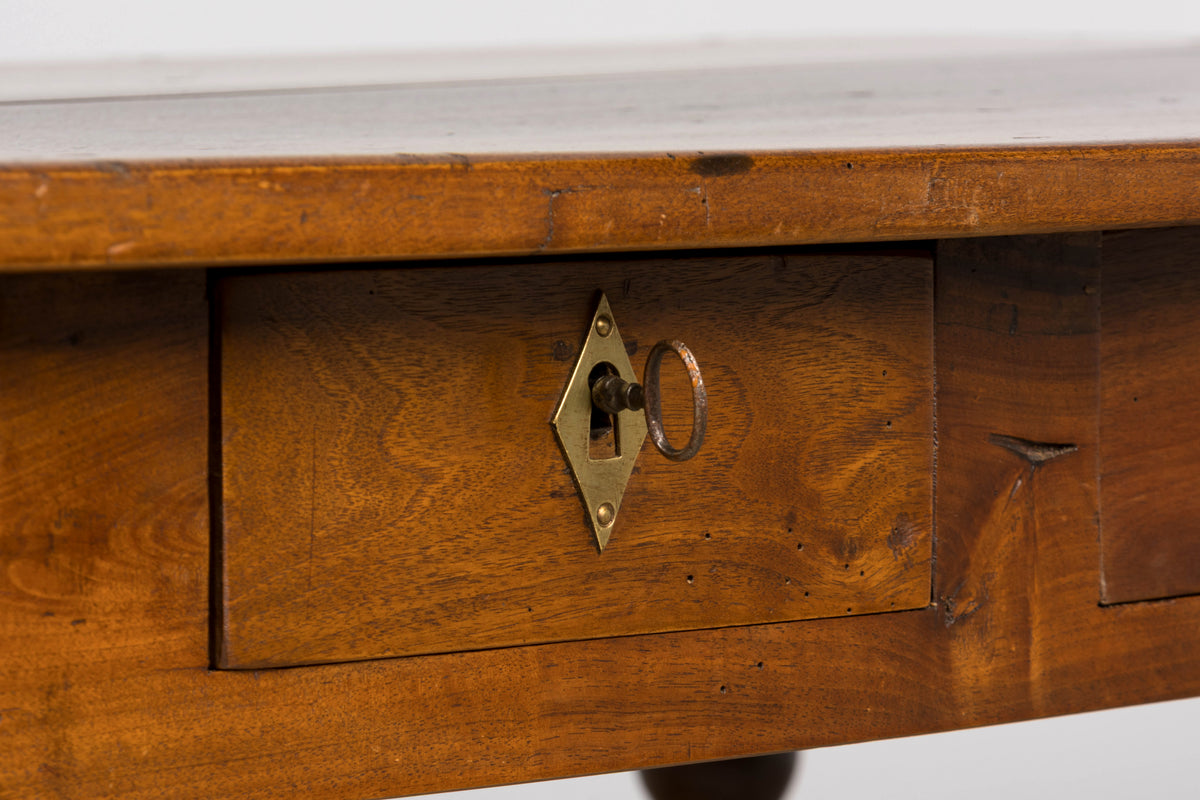 Mid-19th Century French Louis Philippe Walnut Writing Table with Three Drawers