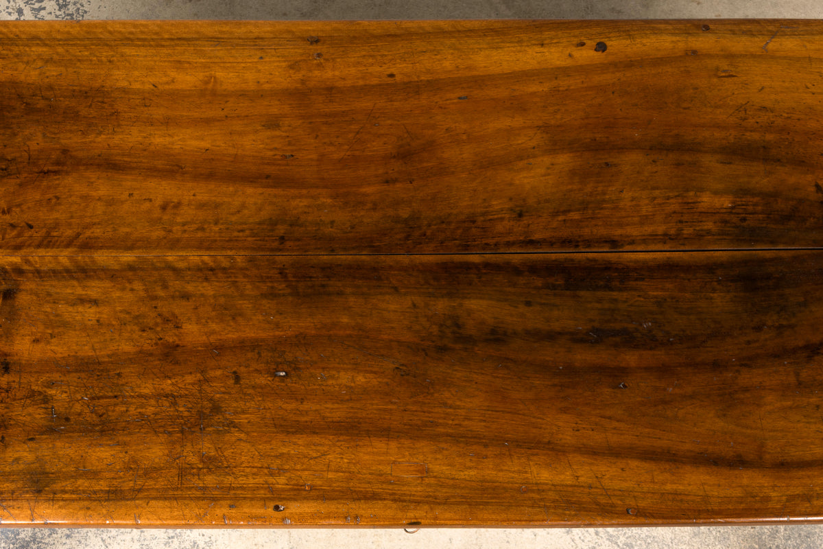 Mid-19th Century French Louis Philippe Walnut Writing Table with Three Drawers