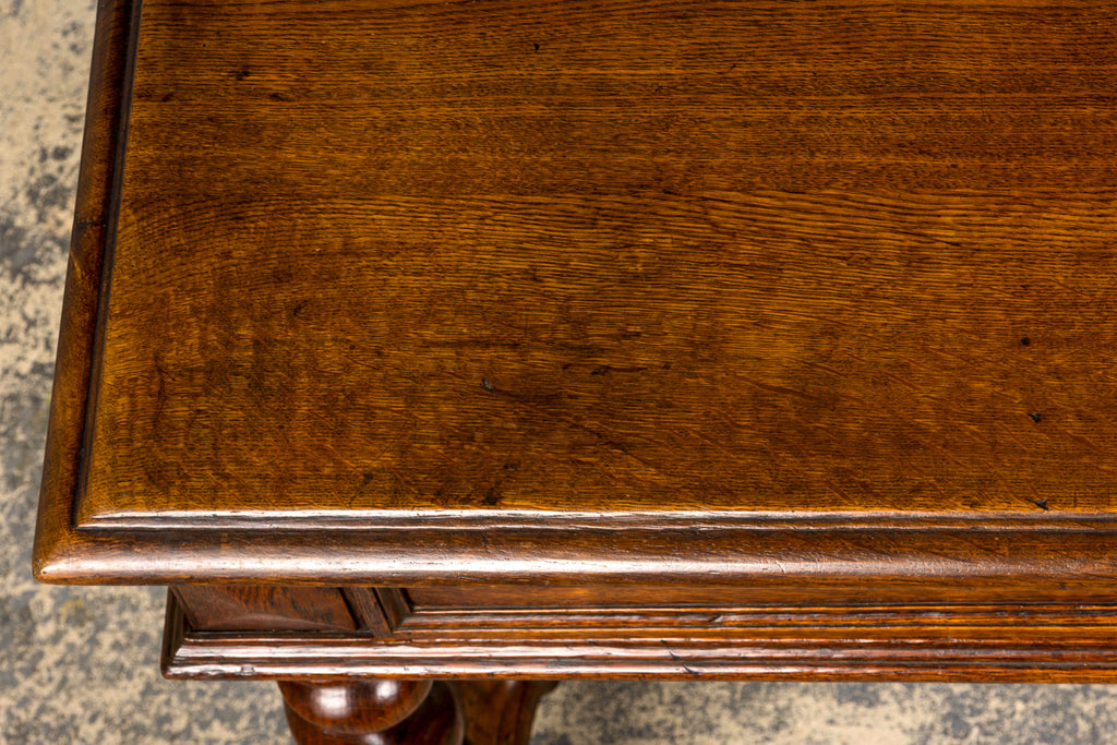 Mid-19th Century French Louis XIII Style Oak Library Table with Barley Twist Legs