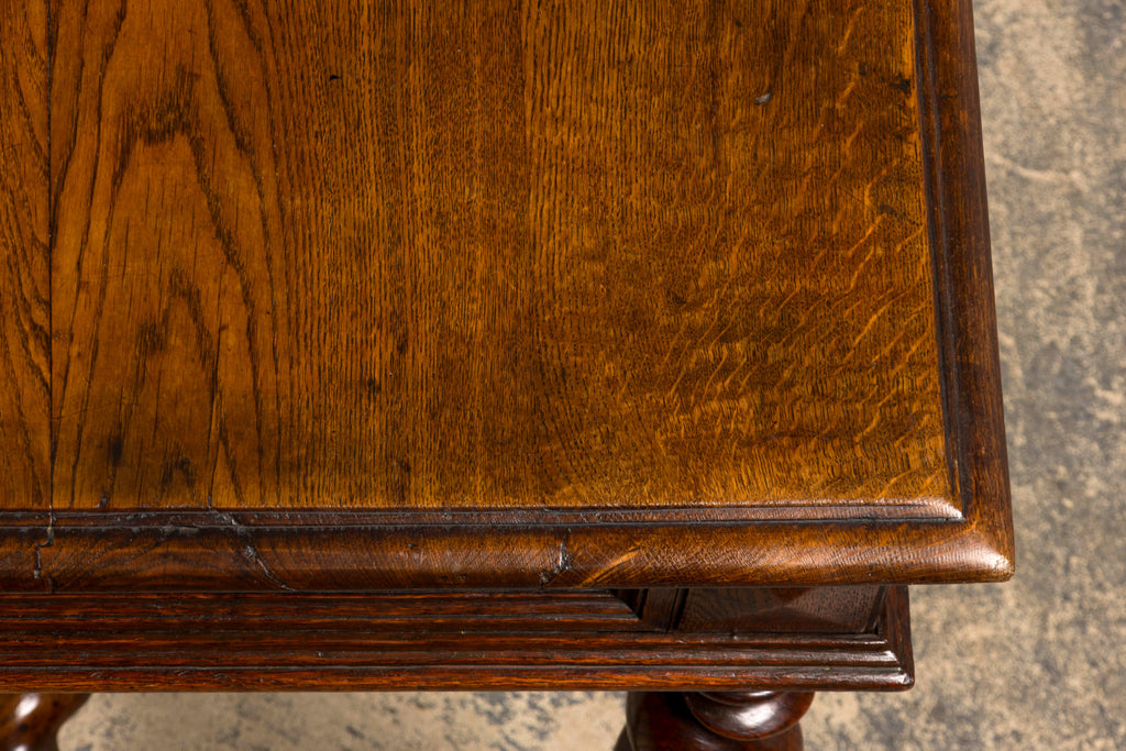 Mid-19th Century French Louis XIII Style Oak Library Table with Barley Twist Legs