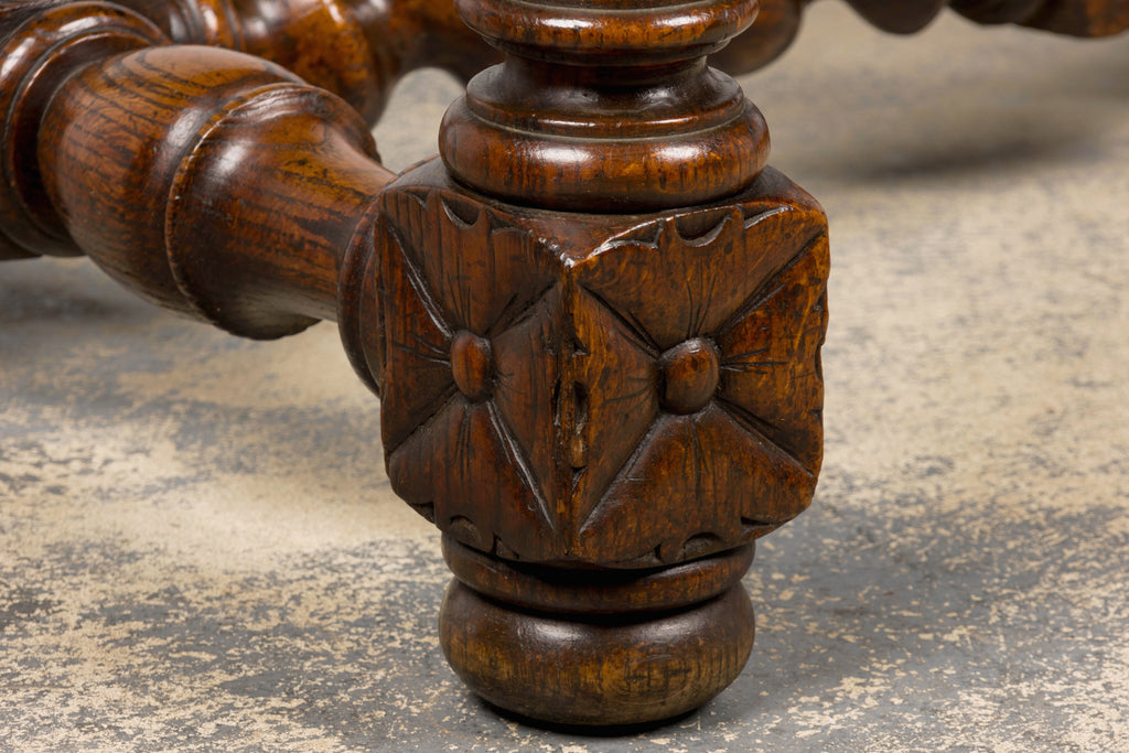 Mid-19th Century French Louis XIII Style Oak Library Table with Barley Twist Legs