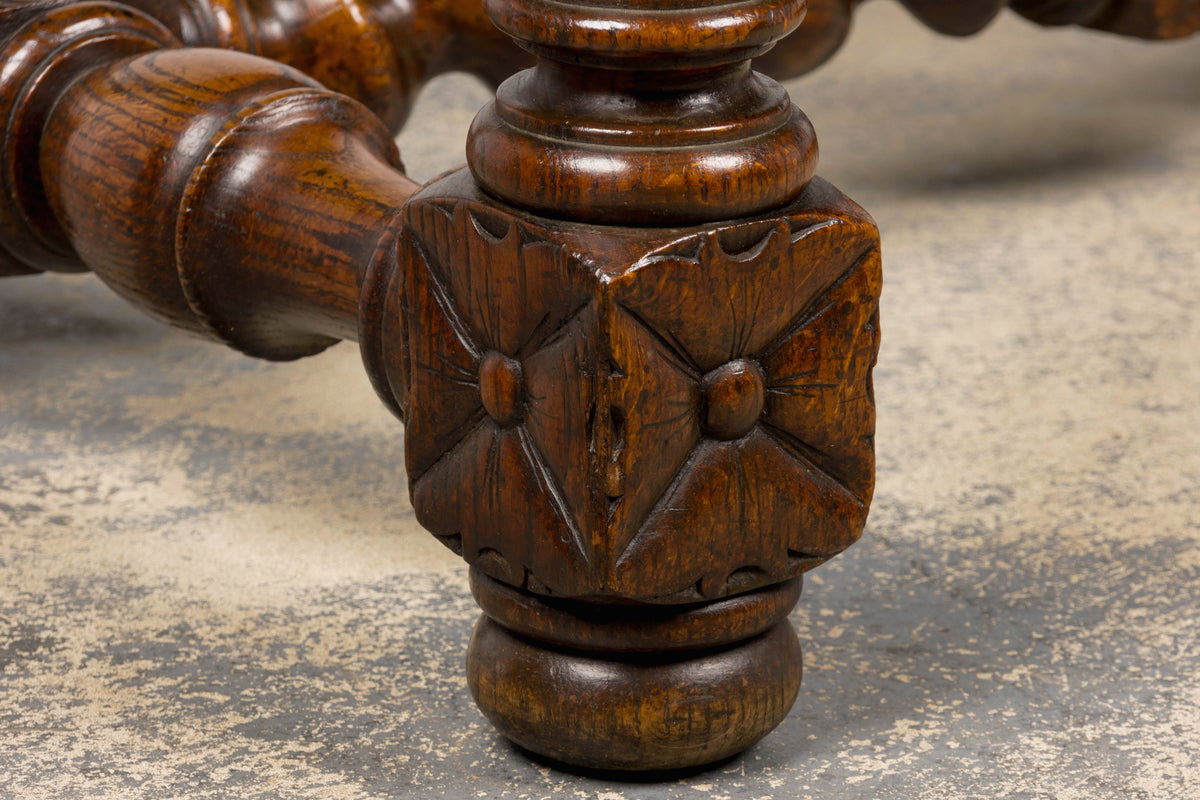Mid-19th Century French Louis XIII Style Oak Library Table with Barley Twist Legs