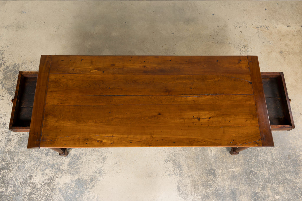 Mid-19th Century French Provincial Walnut Farmhouse Dining Table with Drawers, Provence