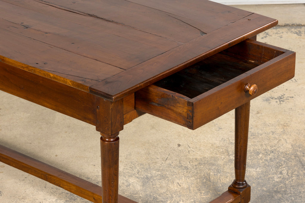 Mid-19th Century French Provincial Walnut Farmhouse Dining Table with Drawers, Provence