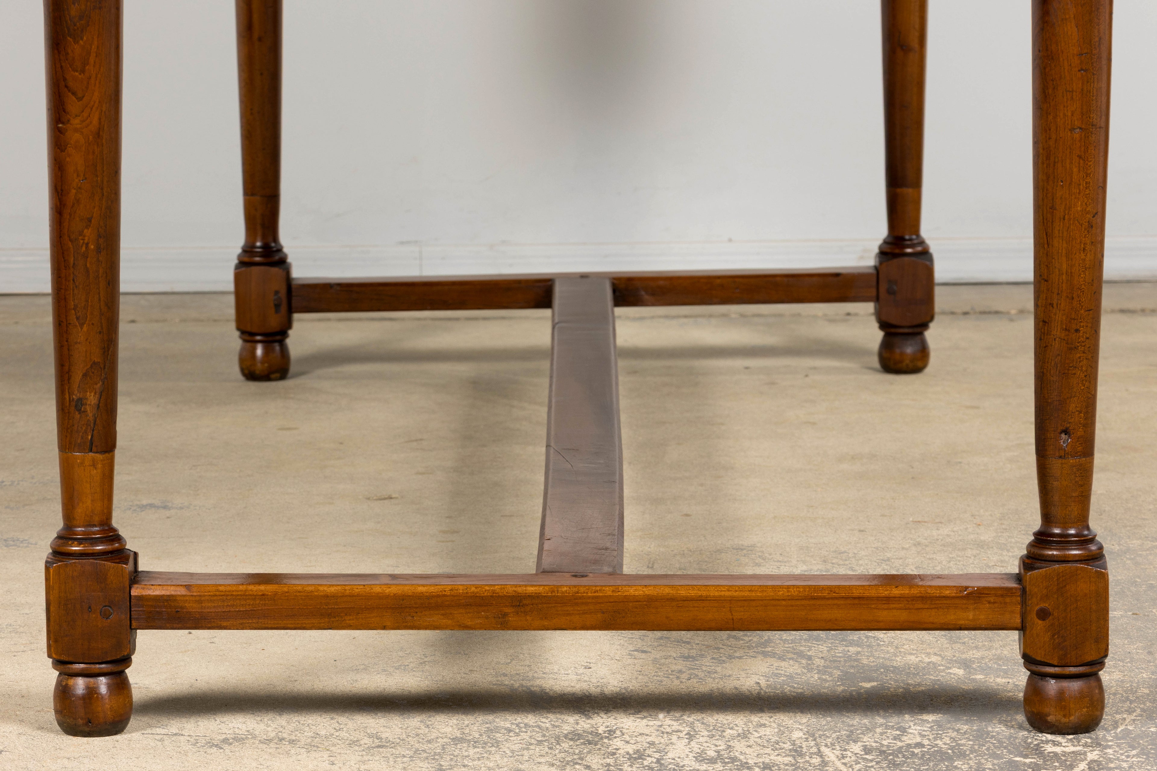 Mid-19th Century French Provincial Walnut Farmhouse Dining Table with Drawers, Provence