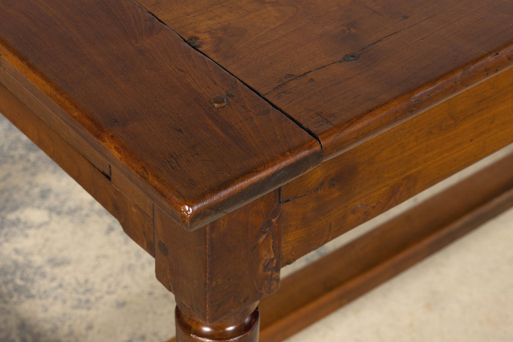 Mid-19th Century French Provincial Walnut Farmhouse Dining Table with Drawers, Provence