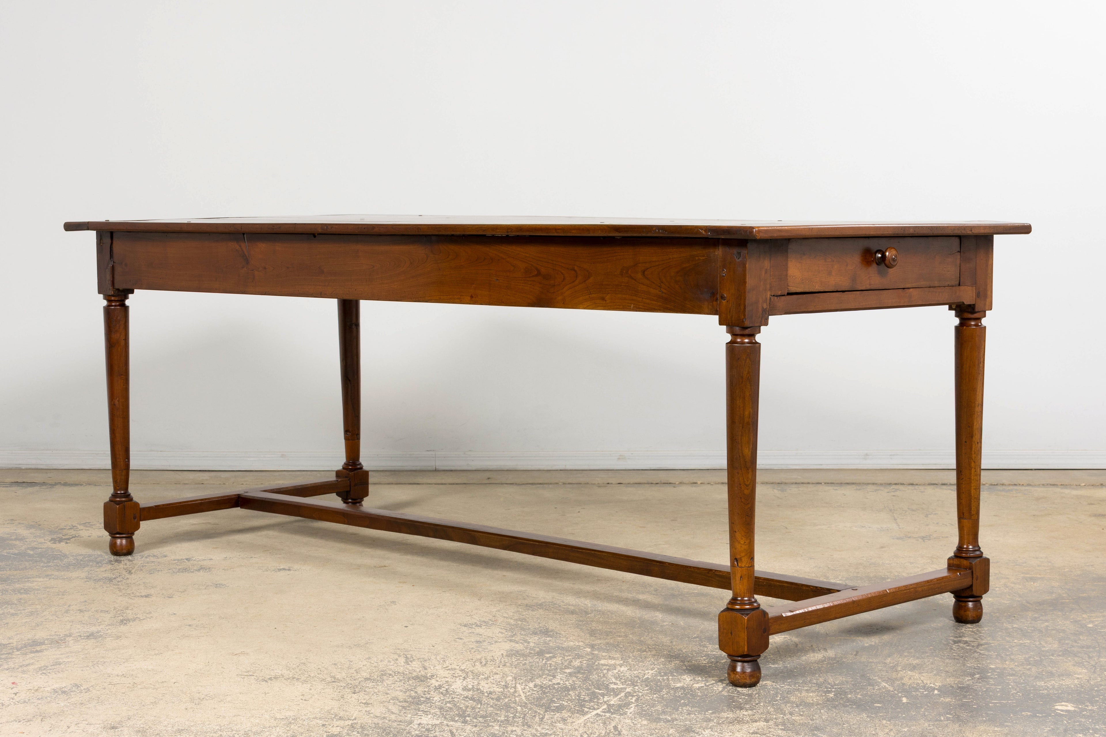 Mid-19th Century French Provincial Walnut Farmhouse Dining Table with Drawers, Provence