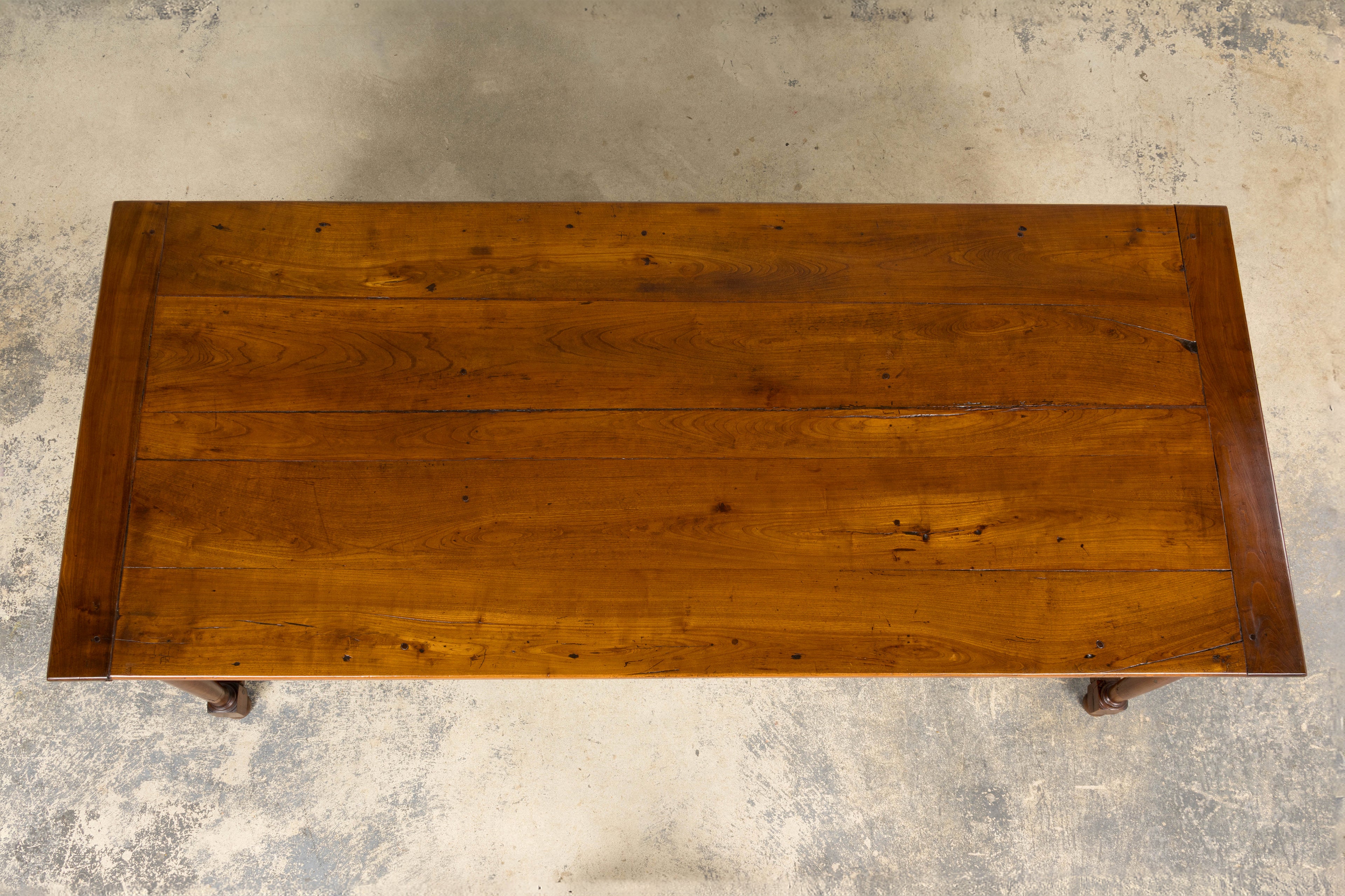 Mid-19th Century French Provincial Walnut Farmhouse Dining Table with Drawers, Provence