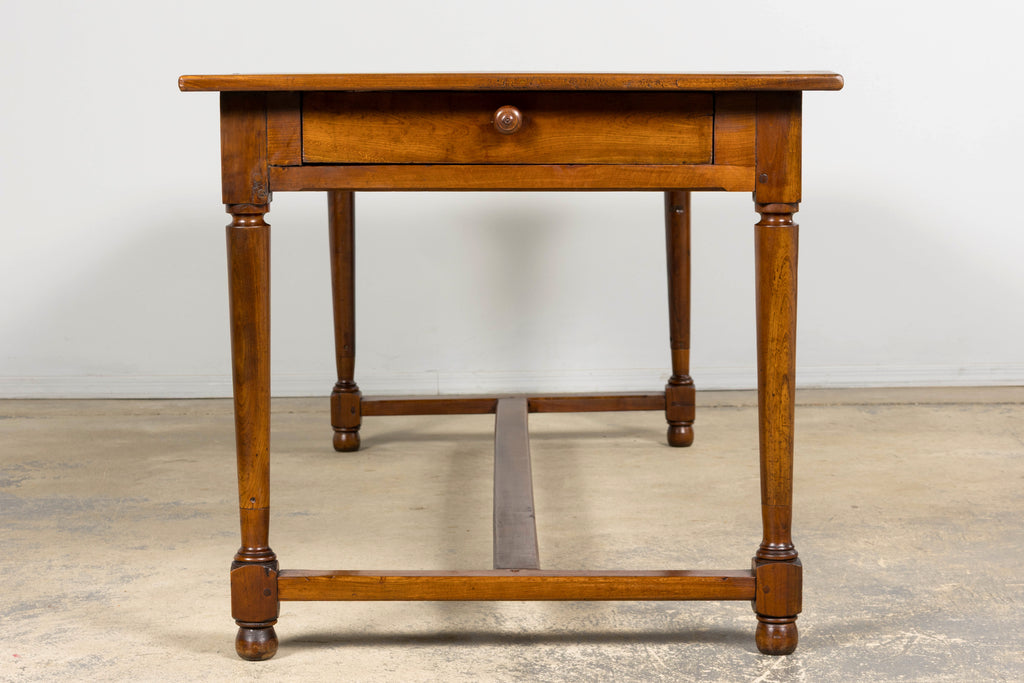 Mid-19th Century French Provincial Walnut Farmhouse Dining Table with Drawers, Provence