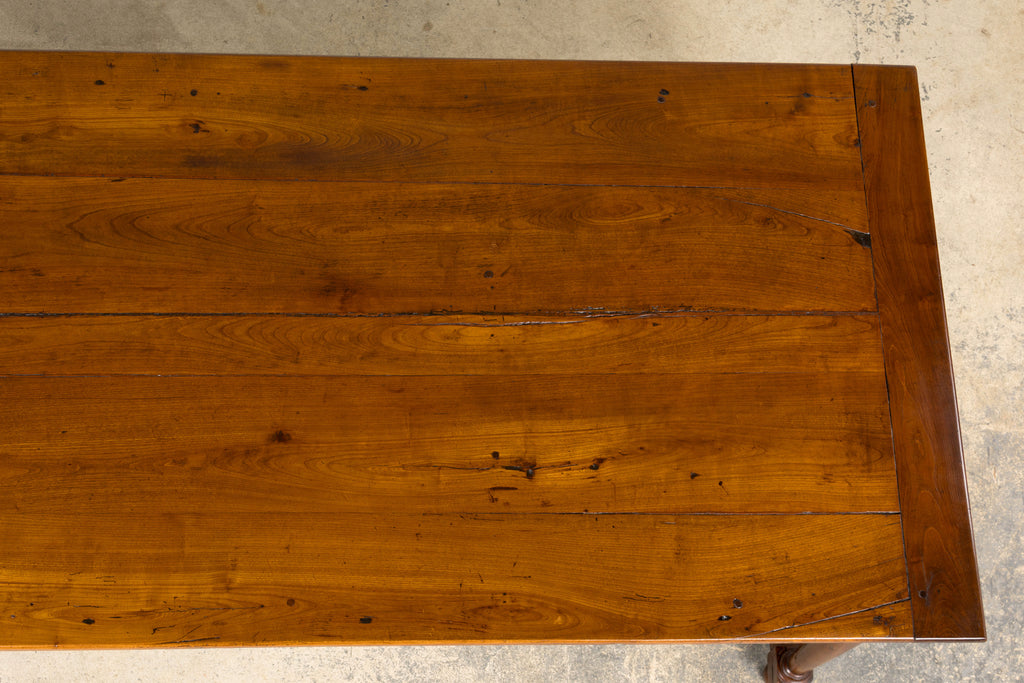 Mid-19th Century French Provincial Walnut Farmhouse Dining Table with Drawers, Provence
