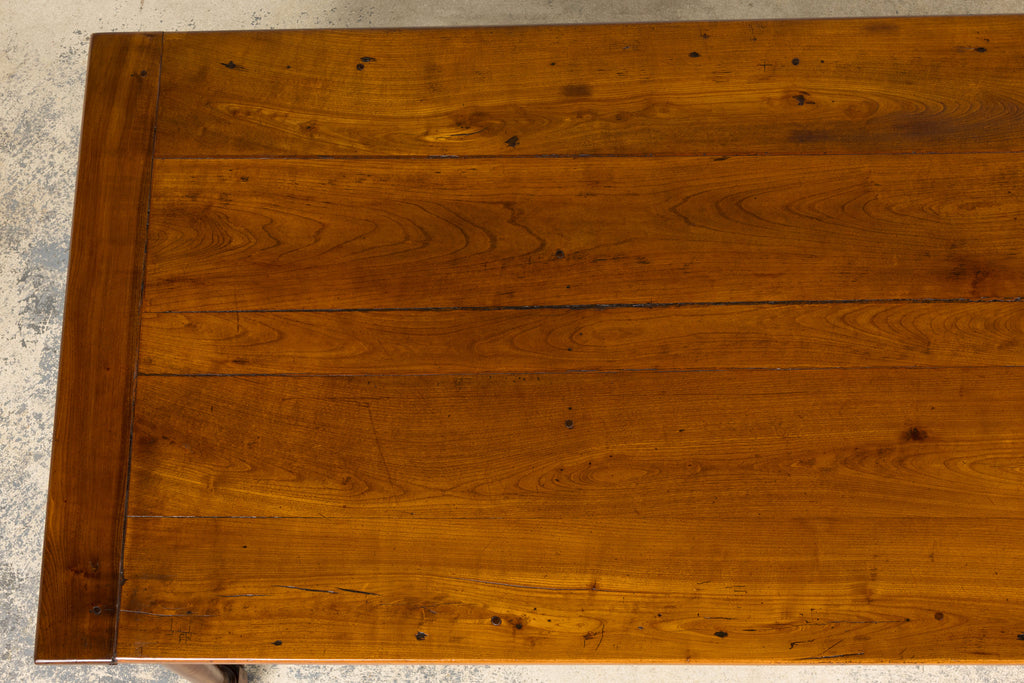 Mid-19th Century French Provincial Walnut Farmhouse Dining Table with Drawers, Provence