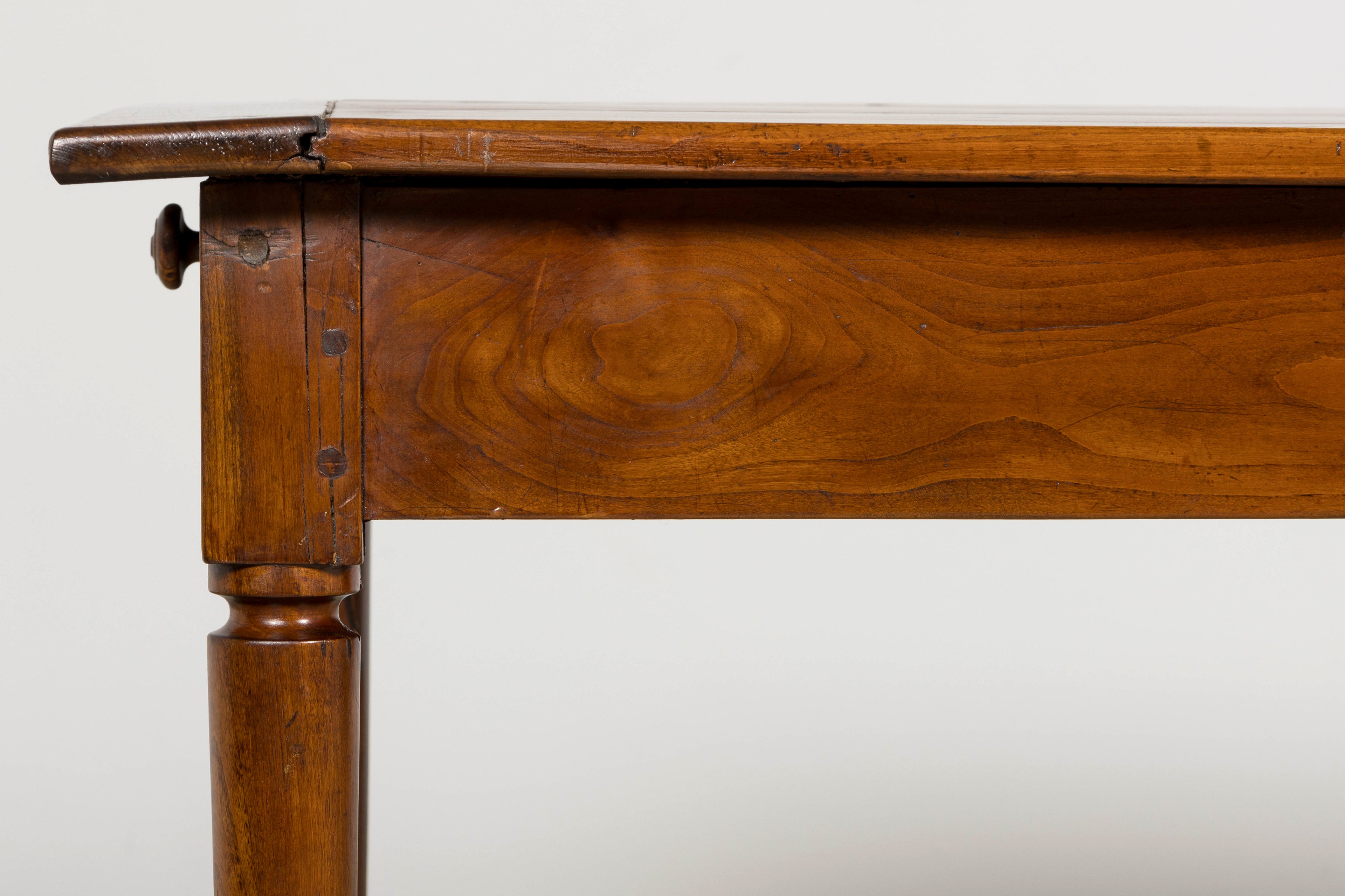 Mid-19th Century French Provincial Walnut Farmhouse Dining Table with Drawers, Provence