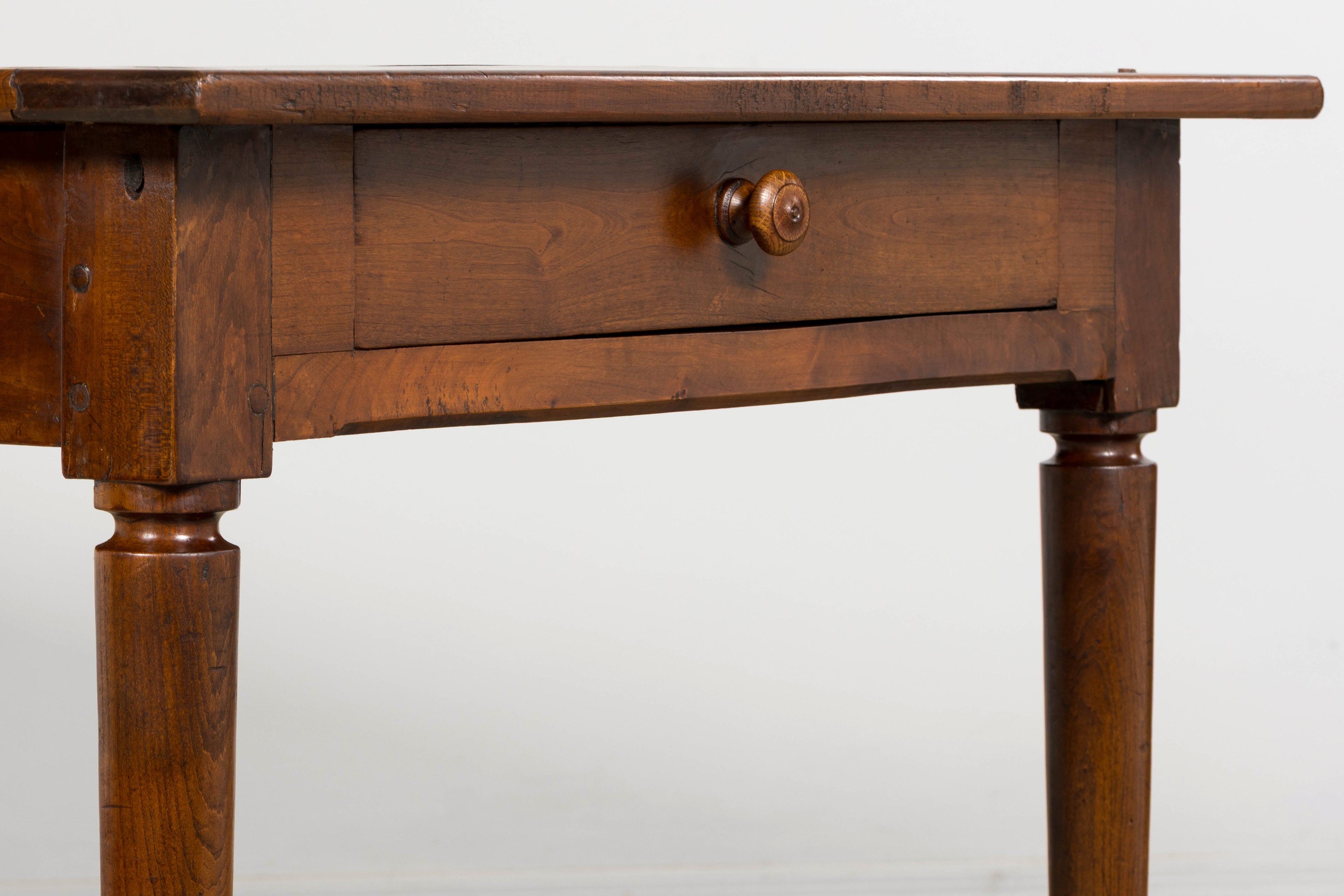 Mid-19th Century French Provincial Walnut Farmhouse Dining Table with Drawers, Provence