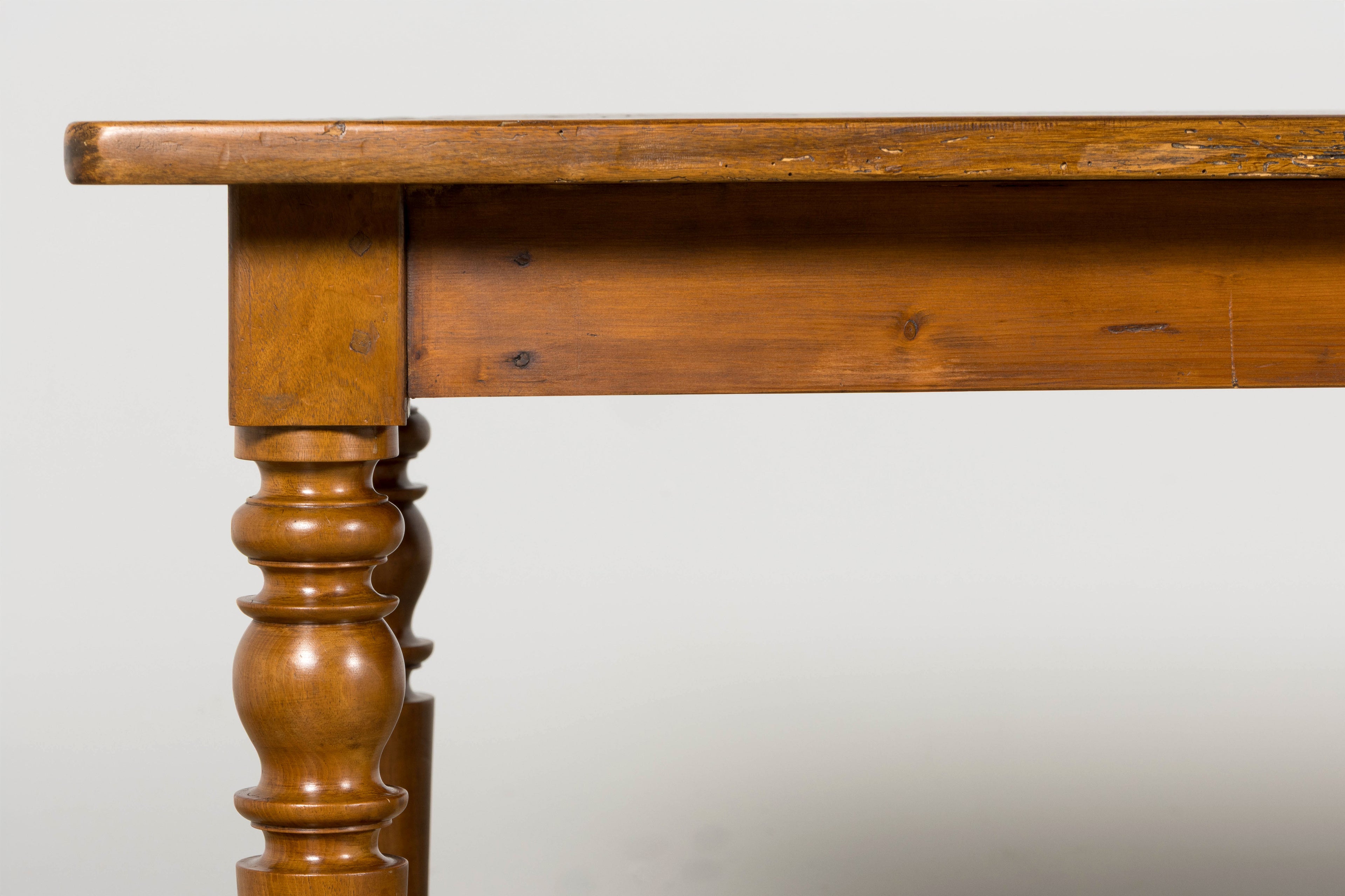 Mid-19th Century French Provincial Walnut Harvest Table