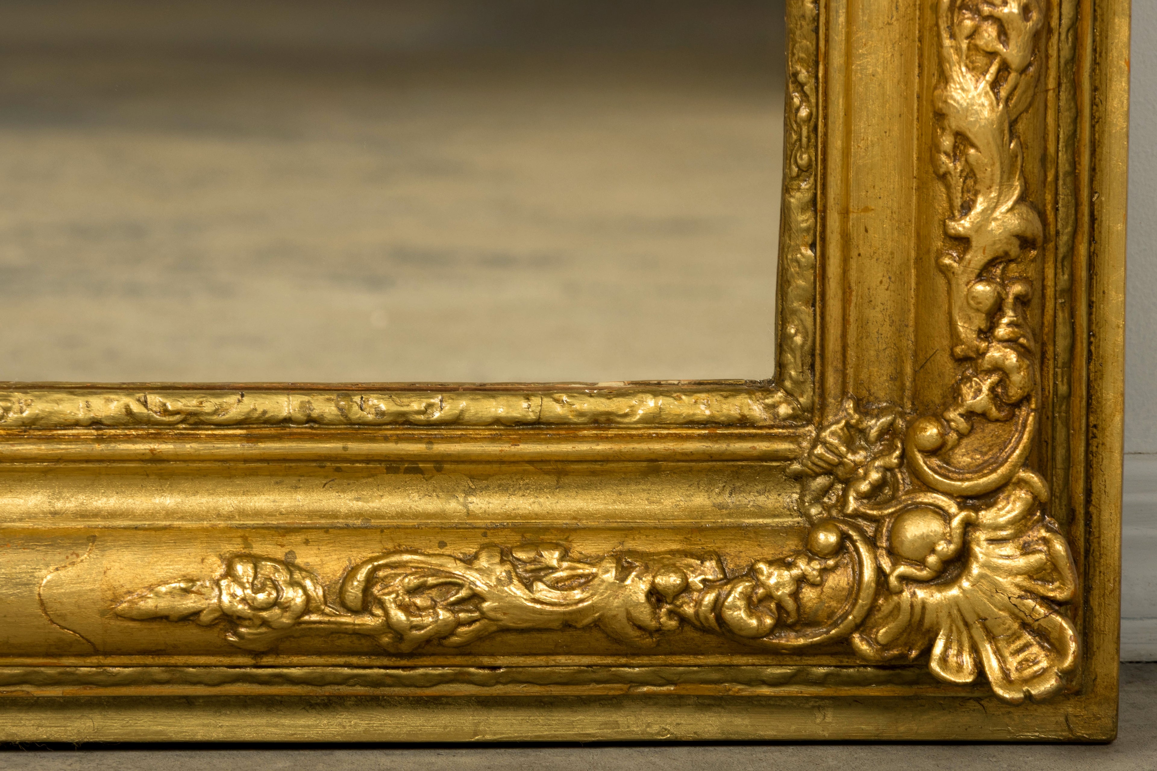 Mid-19th Century Restored French Louis Philippe Giltwood Mirror