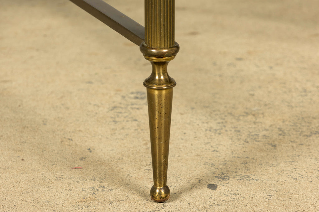 Mid-20th Century French Maison Jansen Style Brass and Green Marble Coffee Table
